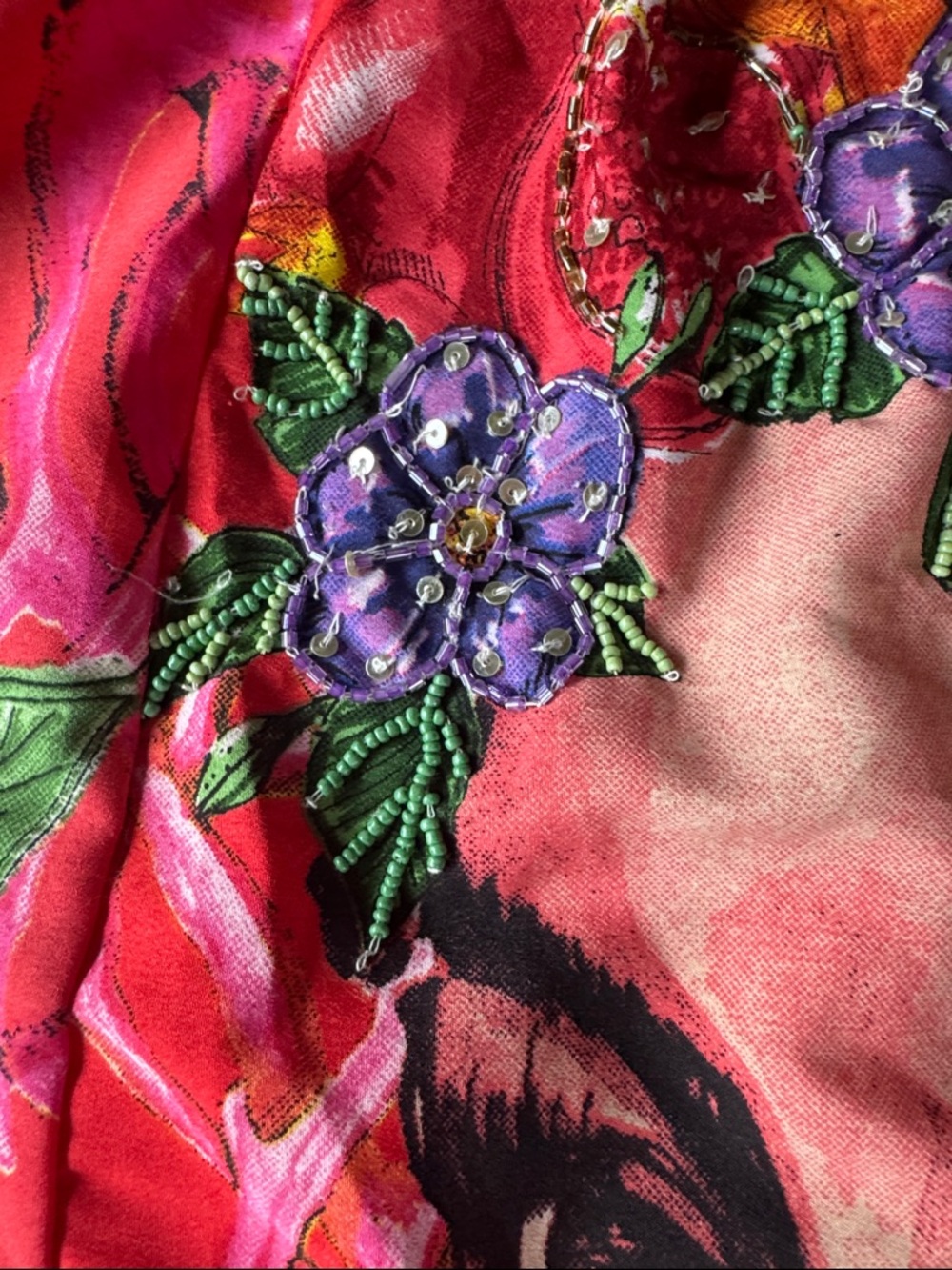 Antica Sartoria beaded embroidered resort wear sleeveless summer tropical dress - Picture 12 of 14